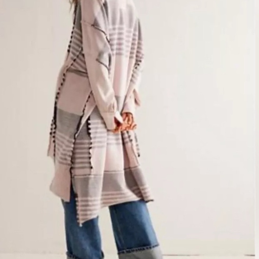 Free People Striped Long Cardigan